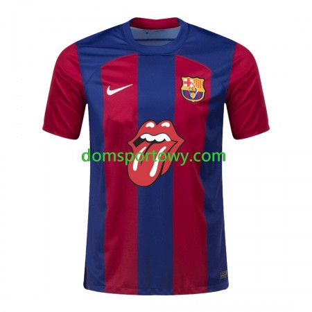 Koszulka FC Barcelona Rolling Stones Domowe Koszulki Piłkarskie 2023-2024 Krótki Rękaw